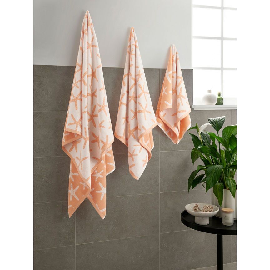 George Home Peach Starfish Bath Sheet