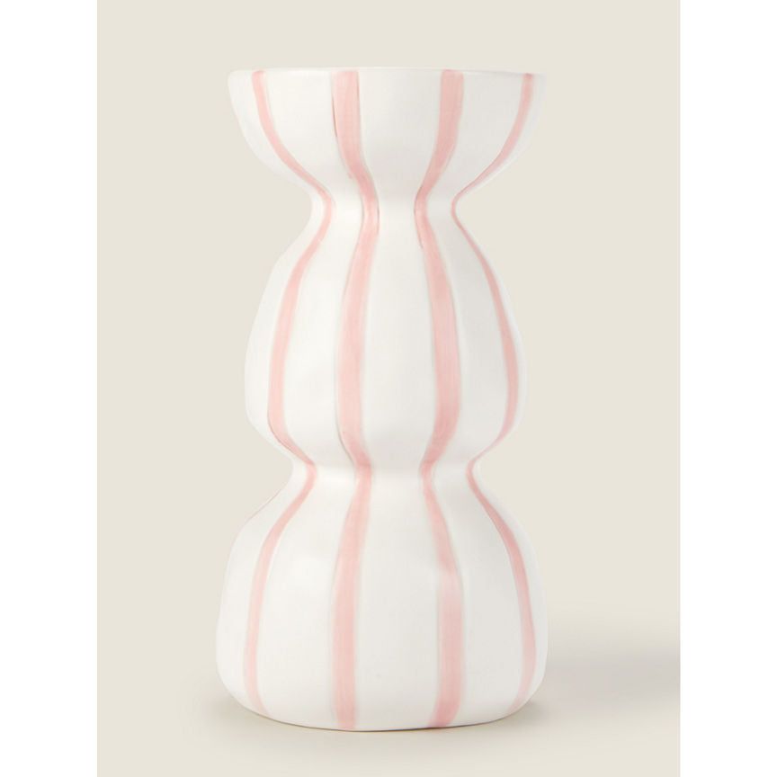 George Home Pink Striped Vase