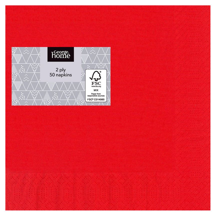 George Home Red 2-Ply Paper Napkins