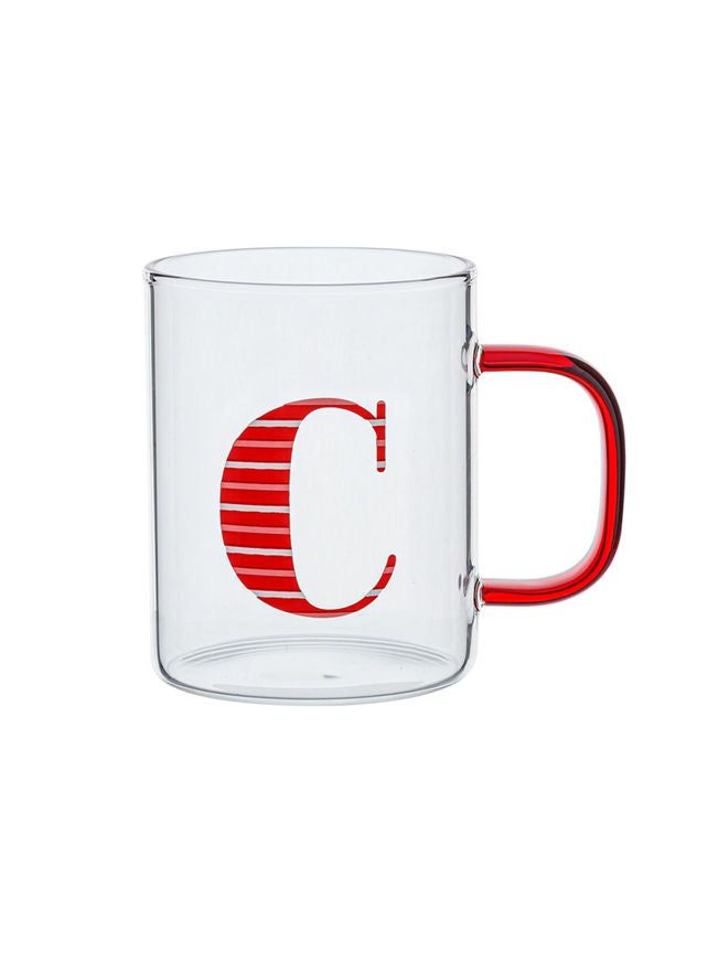 George Home Red Alphabet Glass Mug - C