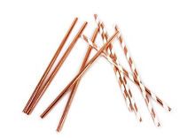 George Home Rose Gold Paper Straws