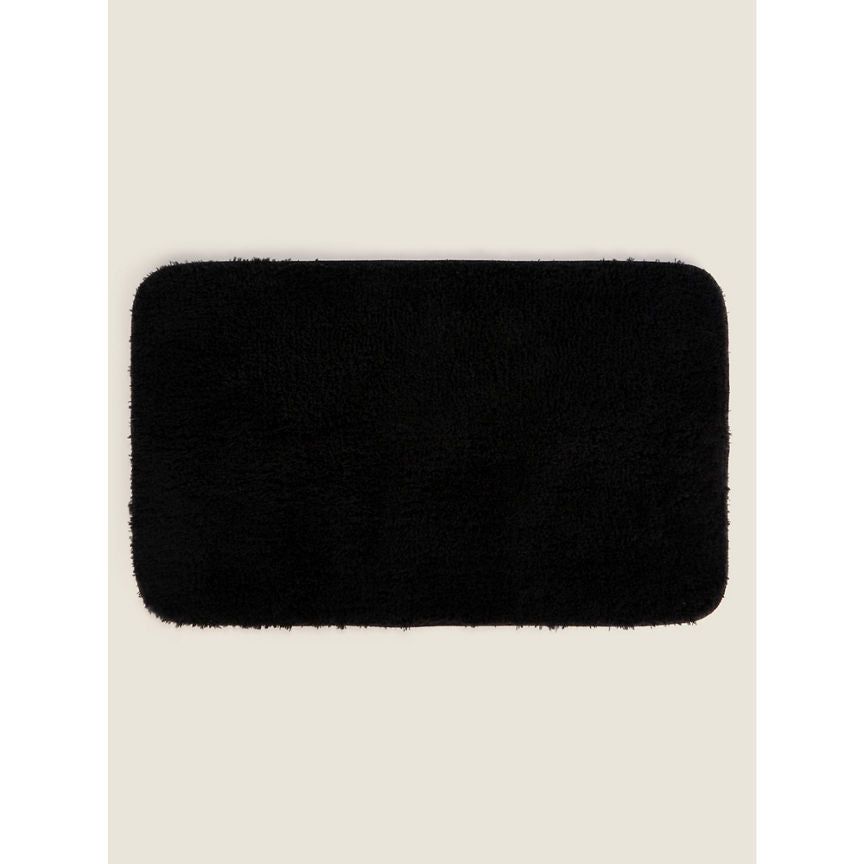 George Home Rubber Backed Bath Mat - Black