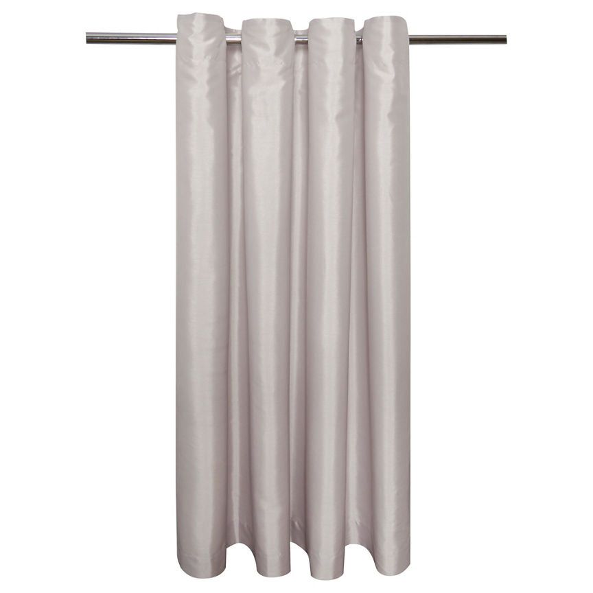 George Home Silver Faux Silk Curtains