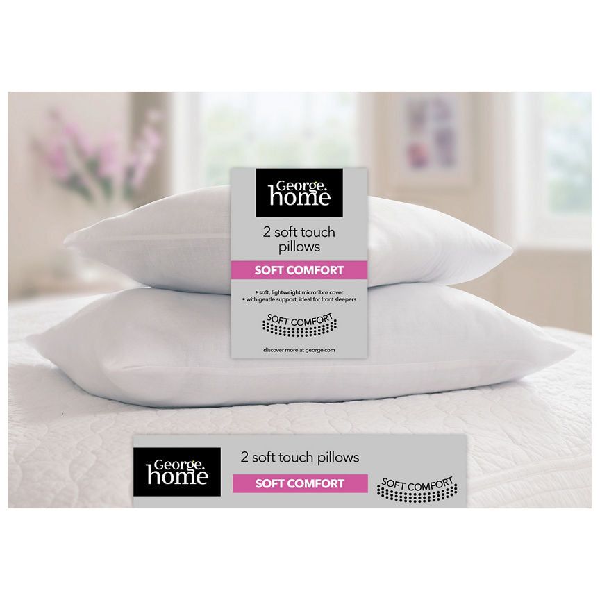 George Home Soft Touch Soft Comfort Pillow Pair