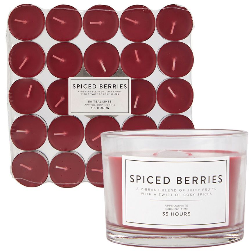 George Home Spiced Berries Multiwick Candle &amp;amp; Tealights Bundle