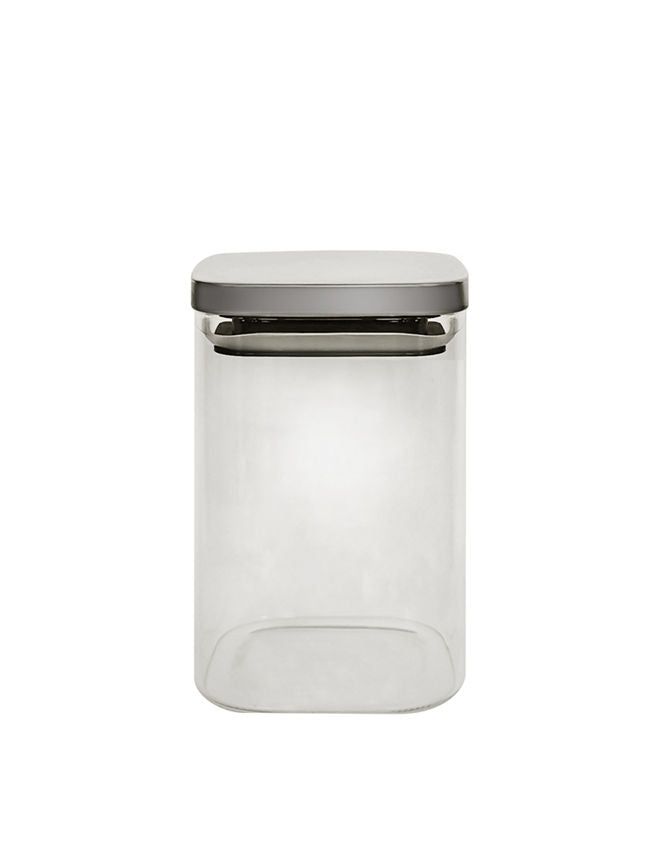 George Home Square Glass Canister With Chrome Lid 1000ml