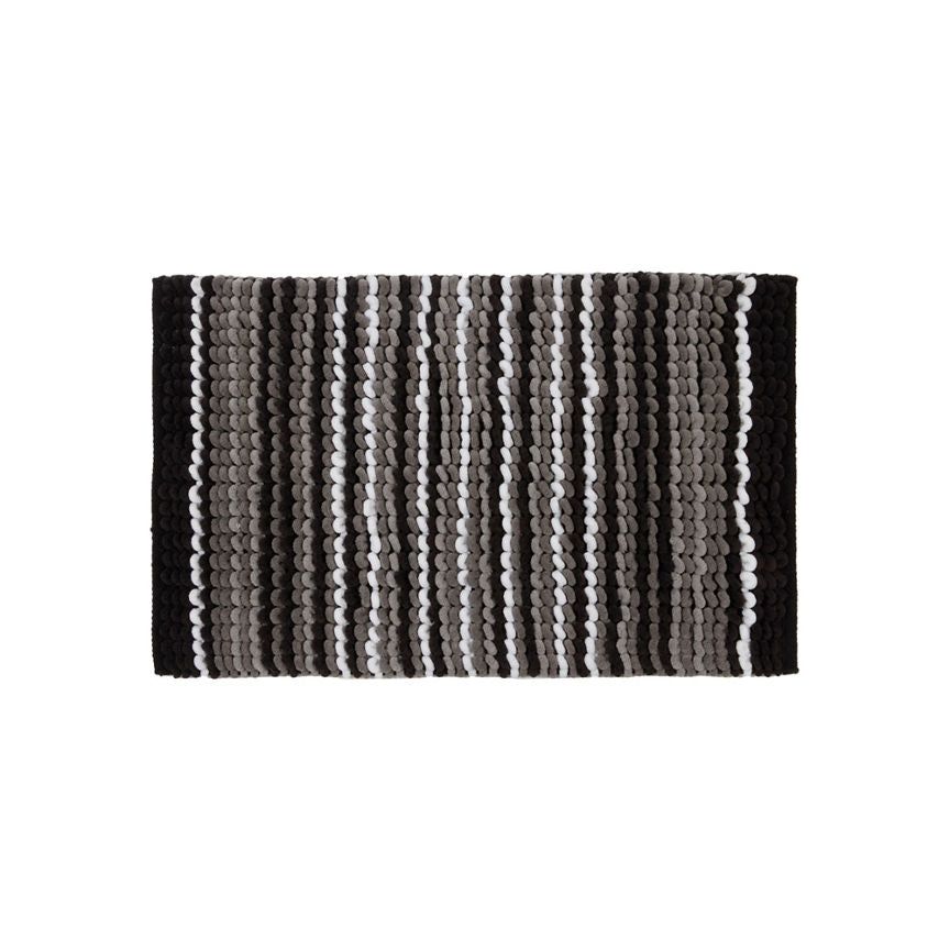 George Home Stripe Bath Mat - Black