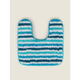 George Home Turquoise and Aqua Stripe Bath and Pedestal Mat Set