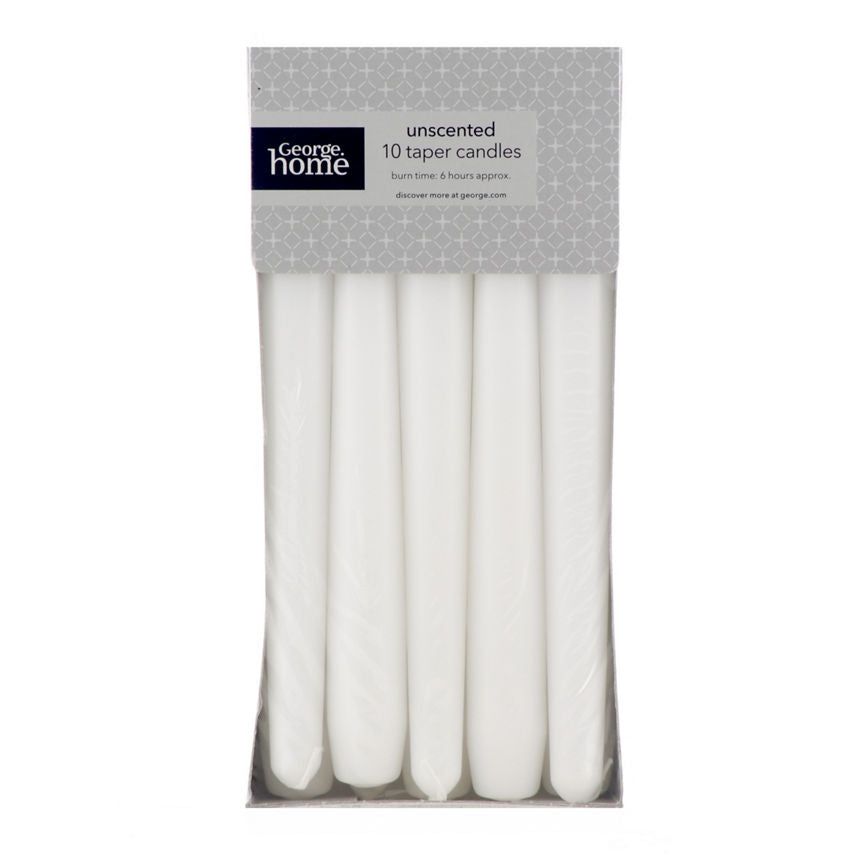 George Home Unscented White Taper Candles