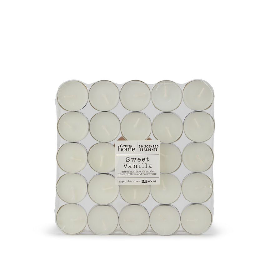 George Home Vanilla Scented Tealights 50pk