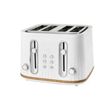 George Home White And Wood Scandi 4 Slice Toaster