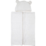 George Home White Faux Fur Hooded Shawl