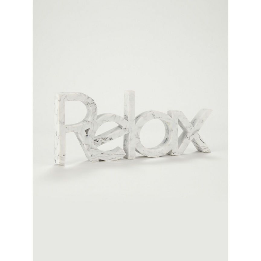 George Home White Marble Effect Relax Sign