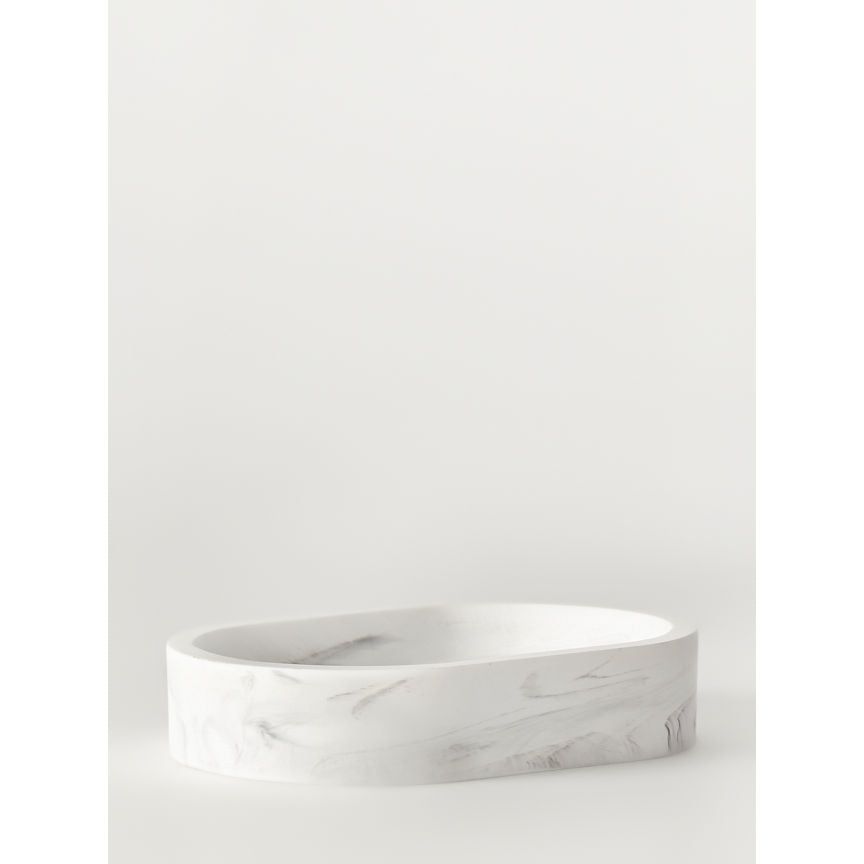 George Home White Marble Effect Soap Dish