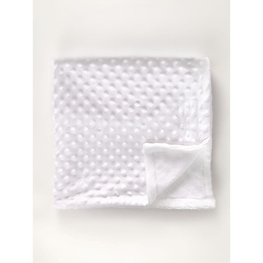 George Home White Popcorn Spotted Fleece Blanket