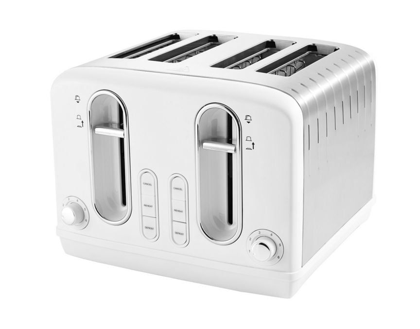 George Home White Stainless Steel 4-Slice Toaster