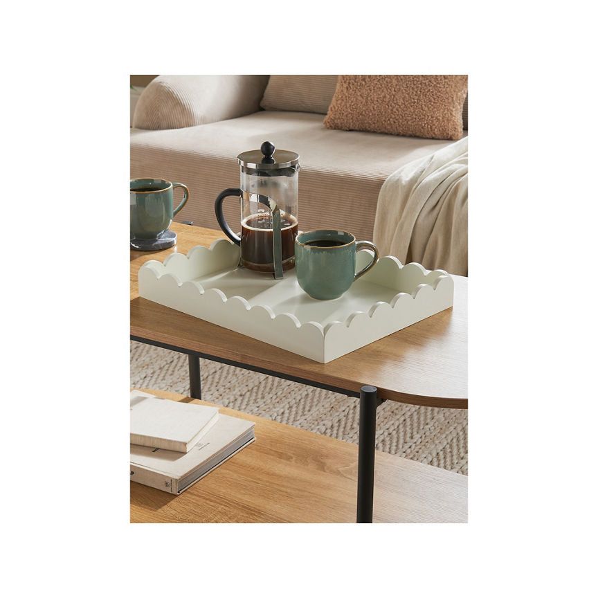 George Home White Wooden Tray