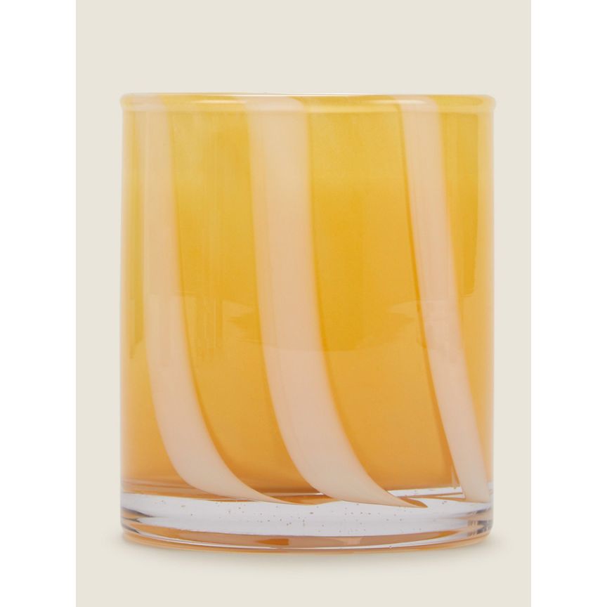 George Home Yellow Cabin Striped Candle