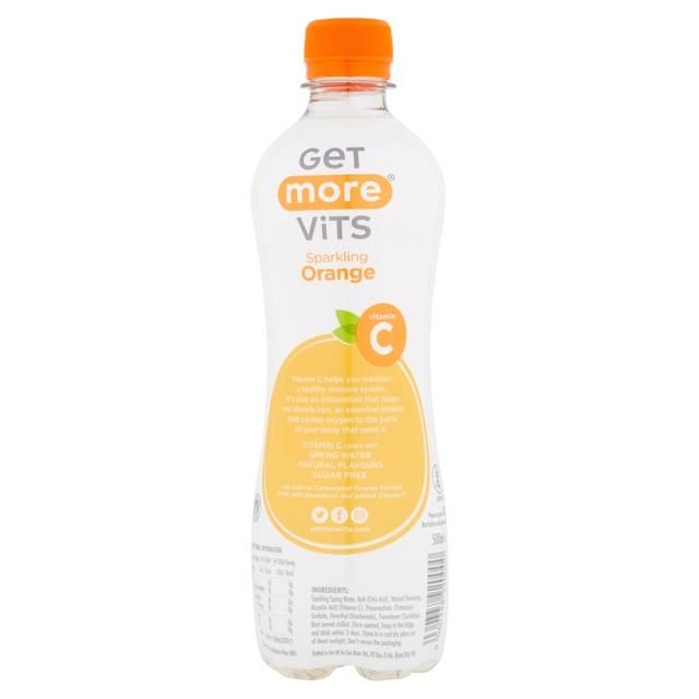 Get More Sparkling Vitamin C Water Orange   500ml