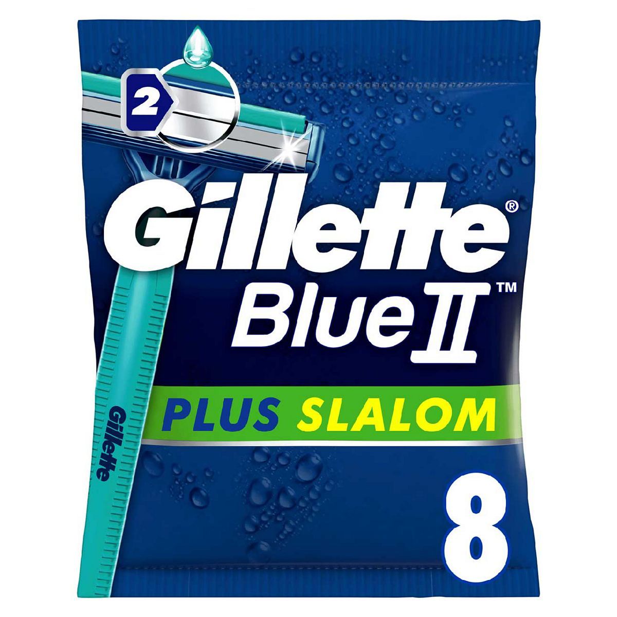 Gillette BlueII Plus Slalåm engangshøvel for menn x8