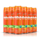 Gillette Fusion5 Ultra Sensitive férfi borotvagél, 6 x 200 ml