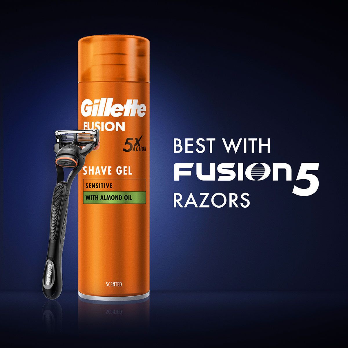 Gillette Fusion5 Ultra Sensitive férfi borotvagél, 6 x 200 ml