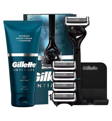 Gillette intim férfi csomag – borotva, penge utántöltő és amp; Intim borotválkozó krém és tisztító