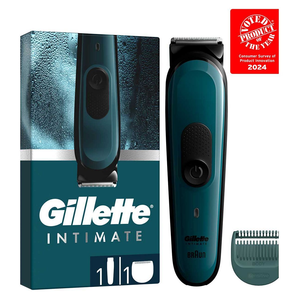 Gillette Intimate Men&amp;rsquo;s Intimate Trimmer i3, SkinFirst Pubic Hair Trimmer For Men, Waterproof