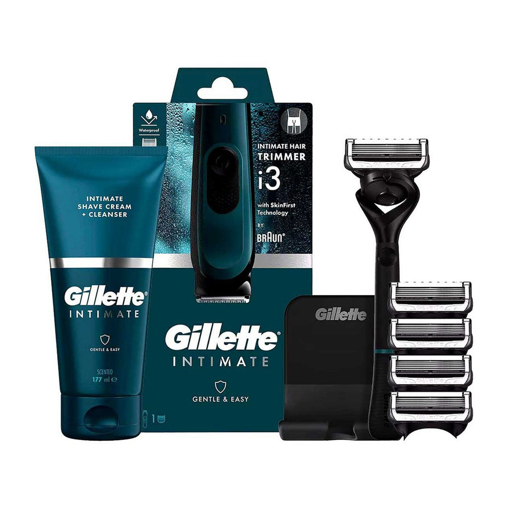 Gillette Intimate Ultimate Bundle with Trimmer, Razor, Blades & Shave Cream and Cleanser