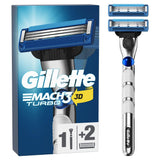 Gillette Mach3 Turbo 3D Action borotvanyél + 2 penge utántöltő