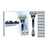 Gillette SkinGuard Sensitive Men&amp;rsquo;s Razor 1 Handle 10 Blade Refills