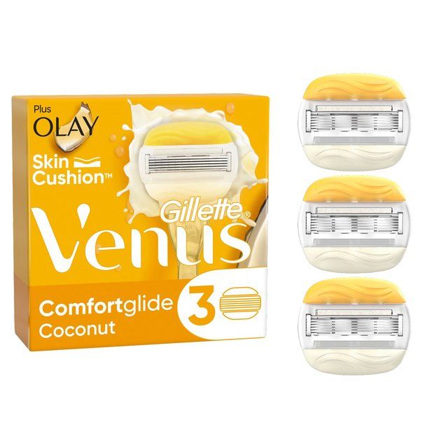 Gillette Venus Comfortglide Razor Blades with Olay Coconut   3 per pack