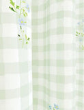 Gingham Floral Pencil Pleat Blackout Curtains - Green Mix, W117Cm Drop 137Cm Default Title