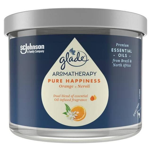 Glade Aromatherapy Scented Jar Candle Pure Happiness with Orange &amp;amp; Neroli 260g