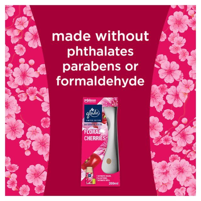 Glade Automatic Spray Air Freshener Holder &amp;amp; Refill Floral Cherries 269ml   269ml