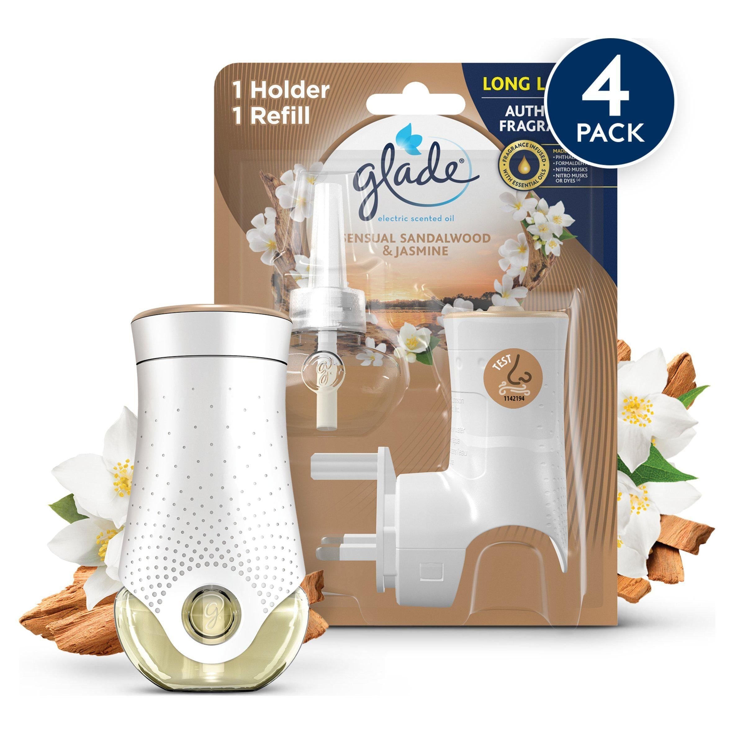 Glade Electric Holder &amp;amp; Refill Sandalwood &amp;amp; Jasmine Scented Oil Plugin 20ml