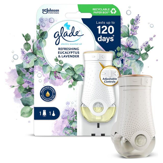 Glade Plug In Holder & Refill Electric Scented Oil Eucalyptus & Lavender   20ml