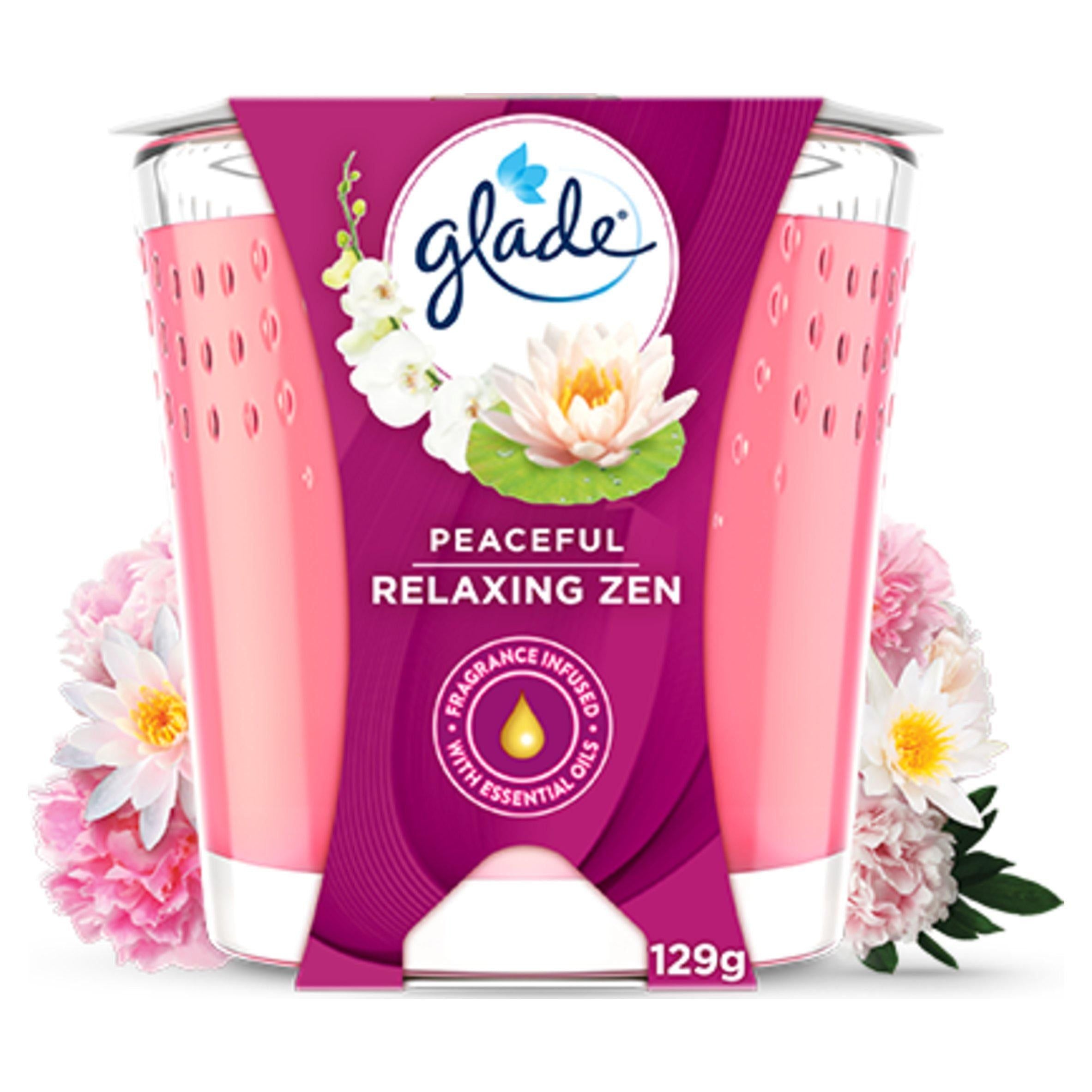 Glade Scented Candle Air Freshener Relaxing Zen 129g