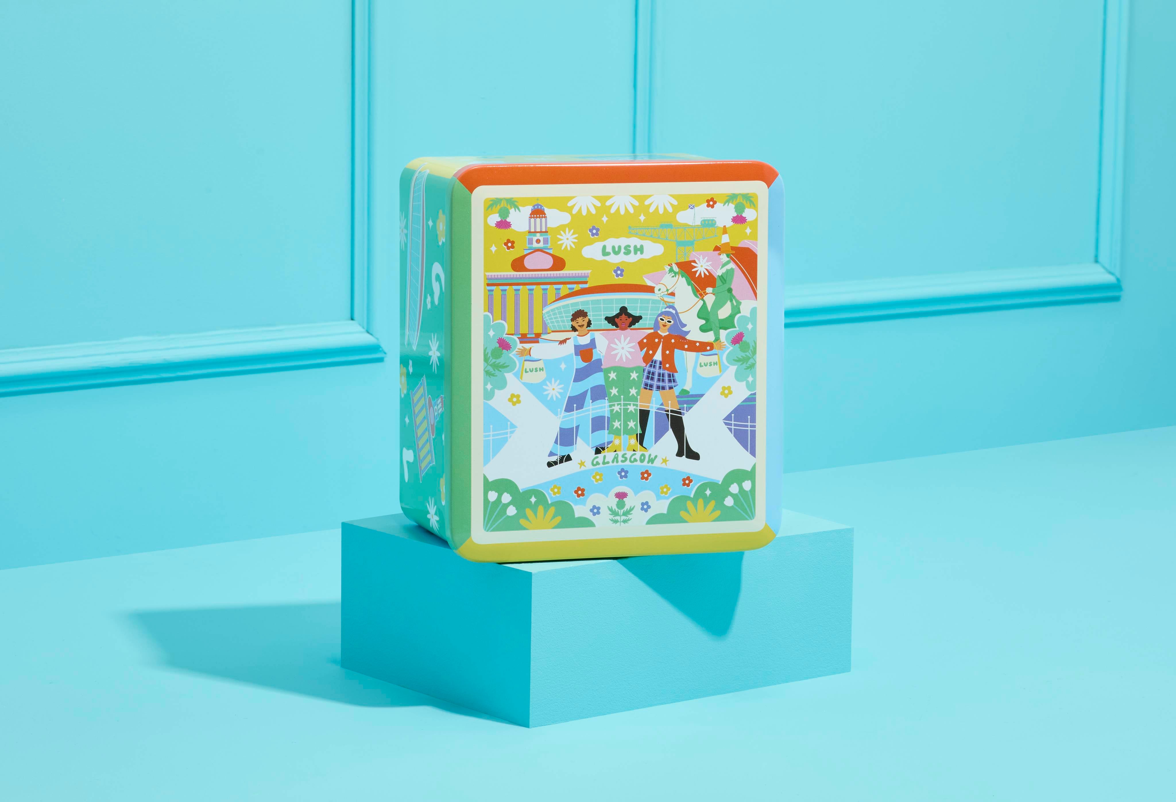 Lush Glasgow tin product holder 172mm by 151mm (British brand)