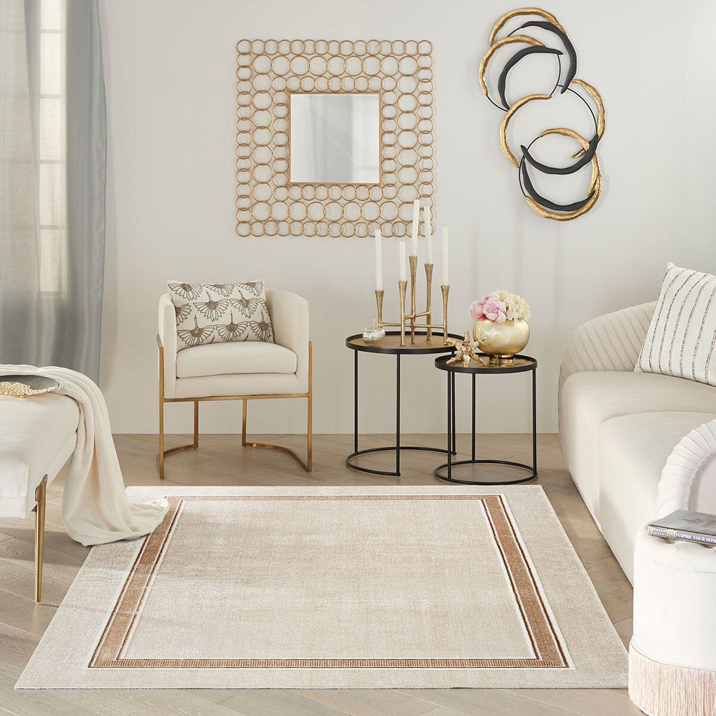 Glitz Cream Border Rug in 3 Sizes