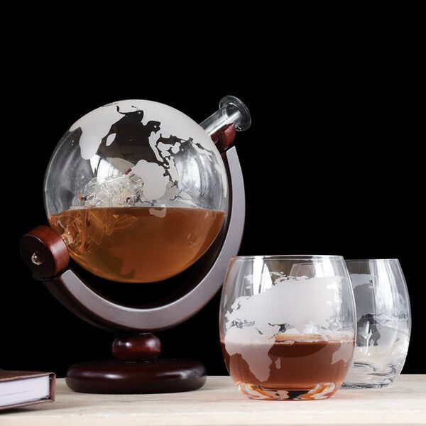 Globe Decanter with Glasses Set