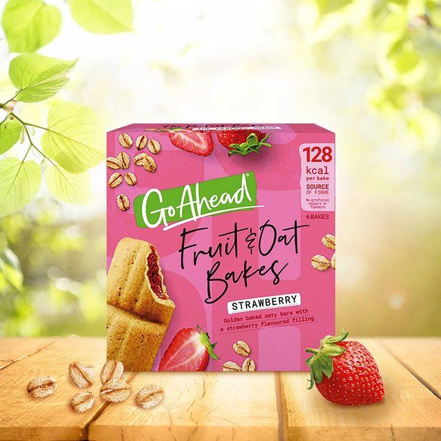 Go Ahead Strawberry Fruit & Oat Bakes Snack Bars Multipack   6 per pack