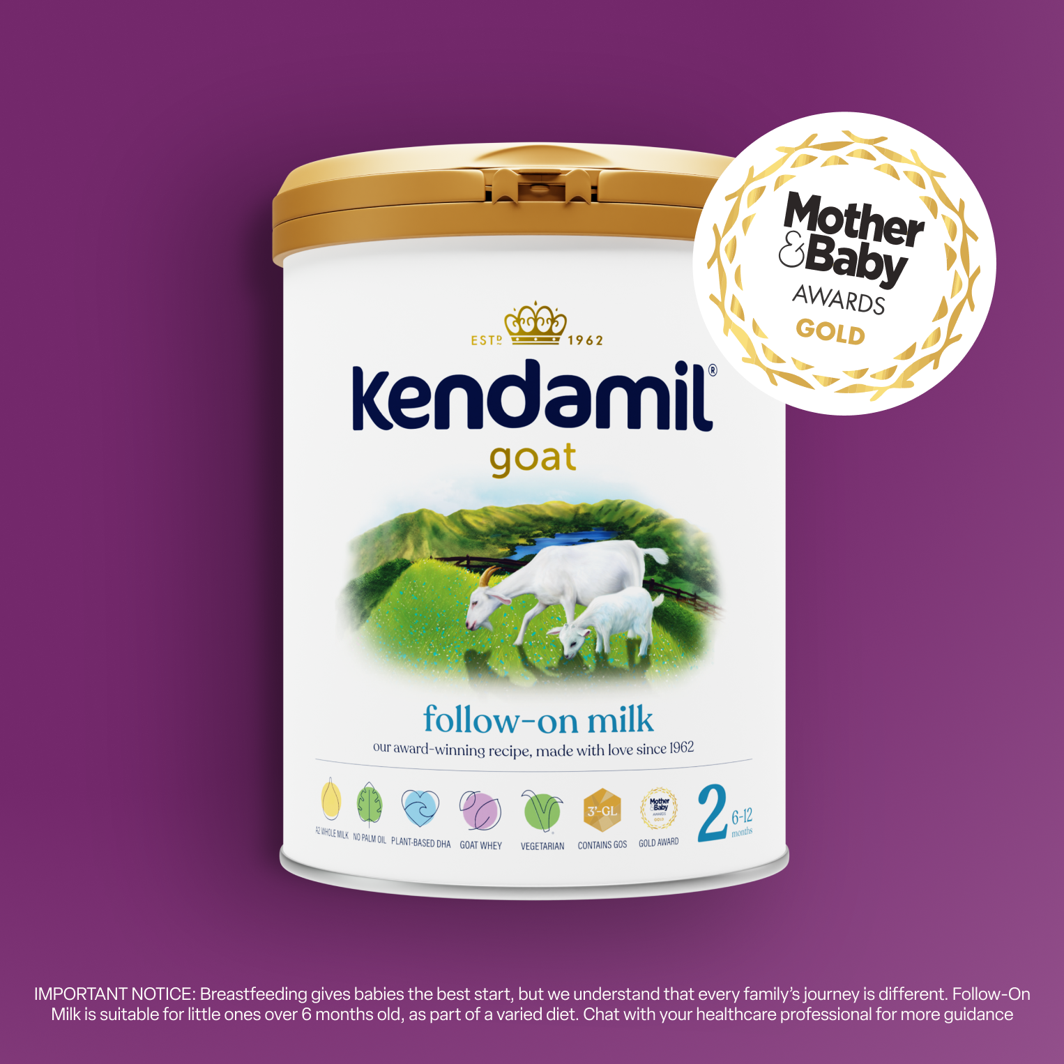 Kendamil goat follow-on milk Stage 2 for 6-12 months - British product