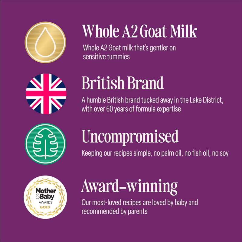 Kendamil goat toddler milk with whole A2 goat milk (British brand)