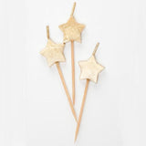 Gold Star Birthday Candles   6 per pack