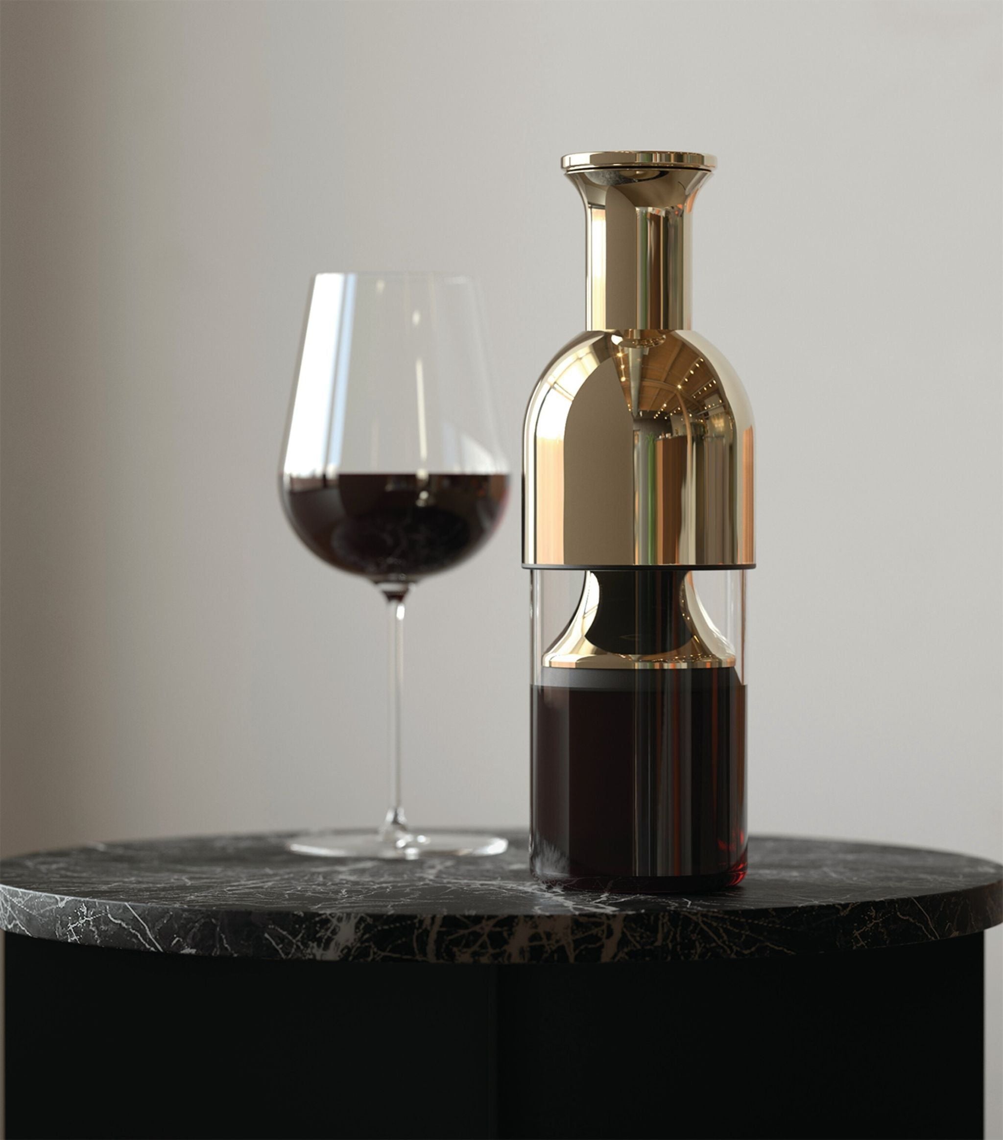 Gold-Tone Wine Decanter