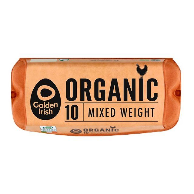 Golden Irish Organic Free Range Mixed Weight Eggs   10 per pack