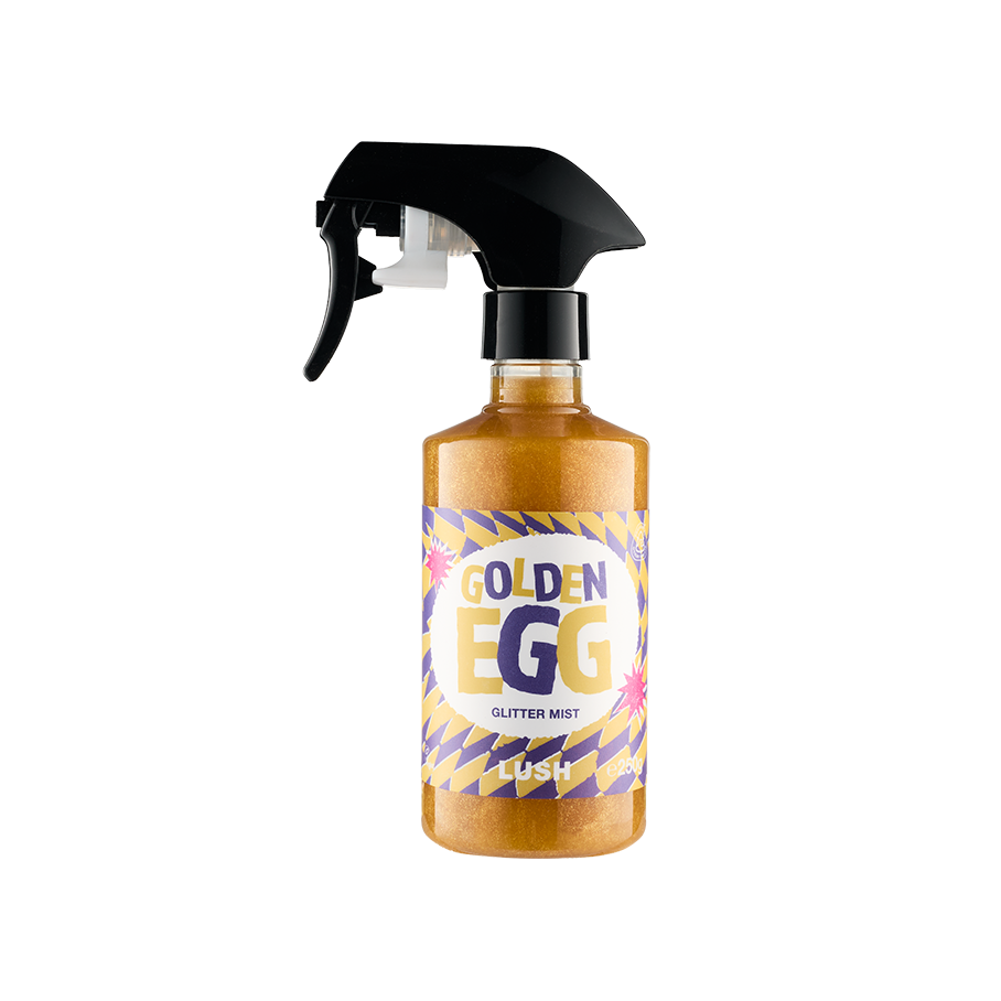 Lush Golden Egg glitter mist spray (British brand)
