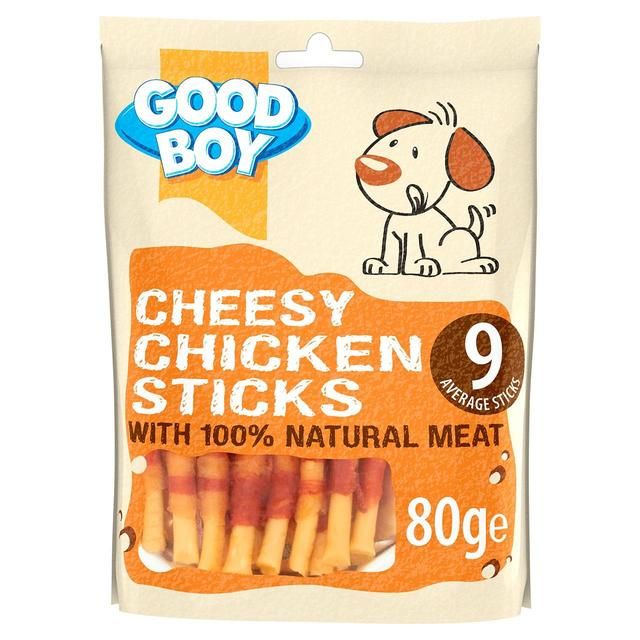 Good Boy Cheesy Chicken Sticks Dog Treats   80g