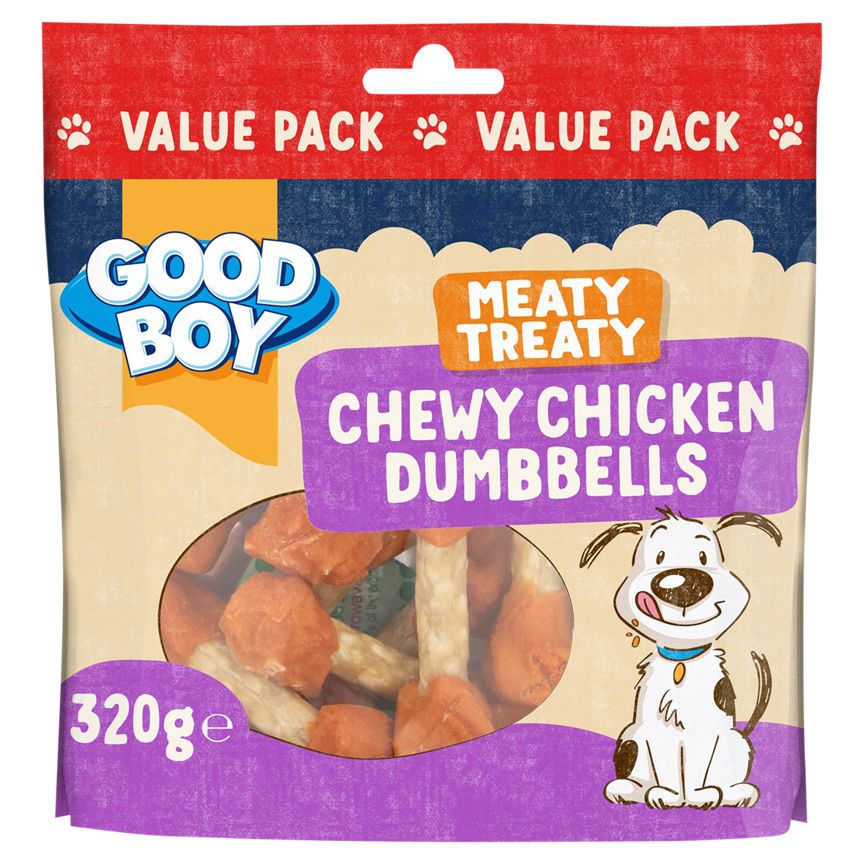 Good Boy Meaty Treaty Chewy Chicken &amp;amp; Munchy Dumbbells Dog Treats